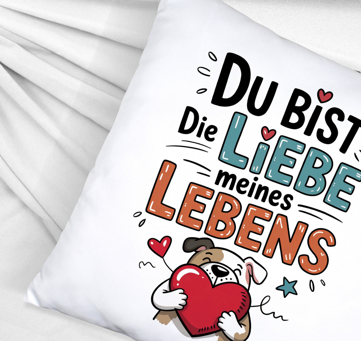 Bulldogge mit Herz Liebe meines Lebens Kissen für Tierliebhaber