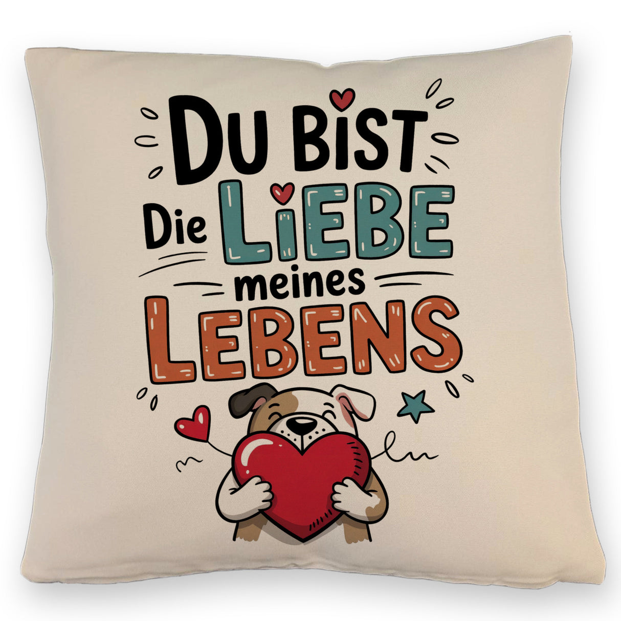 Bulldogge mit Herz Liebe meines Lebens Kissen für Tierliebhaber