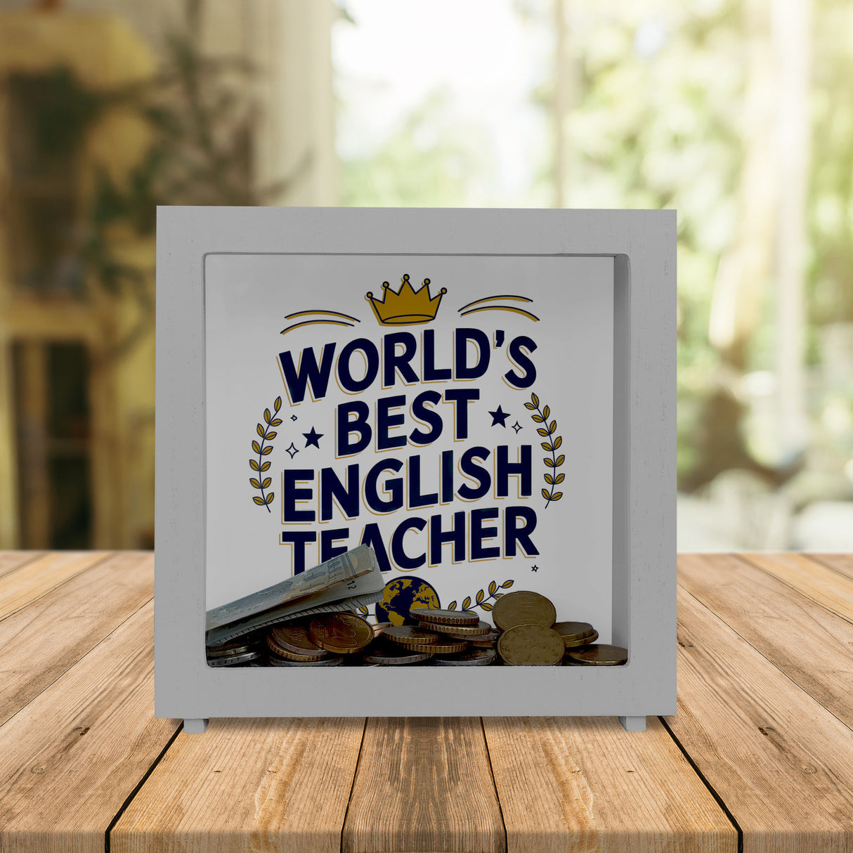 World´s best english teacher Spardose für Englischlehrer mit Spruch