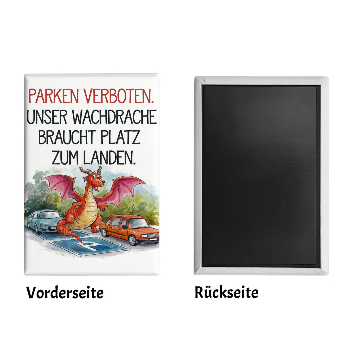 Freundlicher Cartoon Drache Souvenir Souvenir Magnet Parken verboten