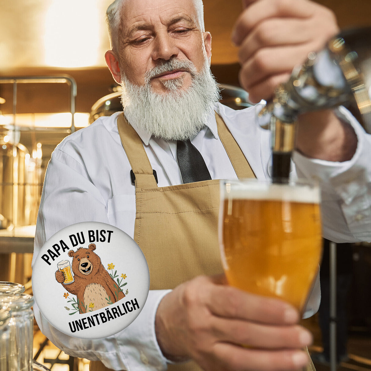 Bär mit Bier PAPA du bist UNENTBÄRLICH Magnet Vatertagsgeschenk
