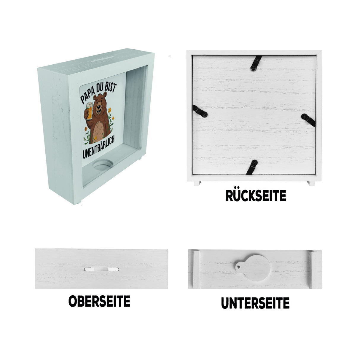 Bär mit Bier PAPA du bist UNENTBÄRLICH Spardose Vatertagsgeschenk