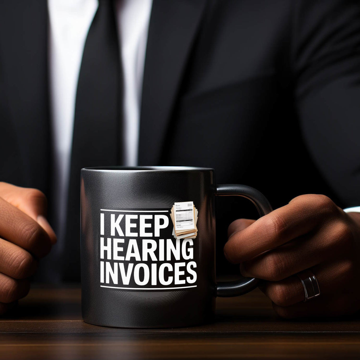 I keep hearing inVoices Tasse für Buchhalter im Büro