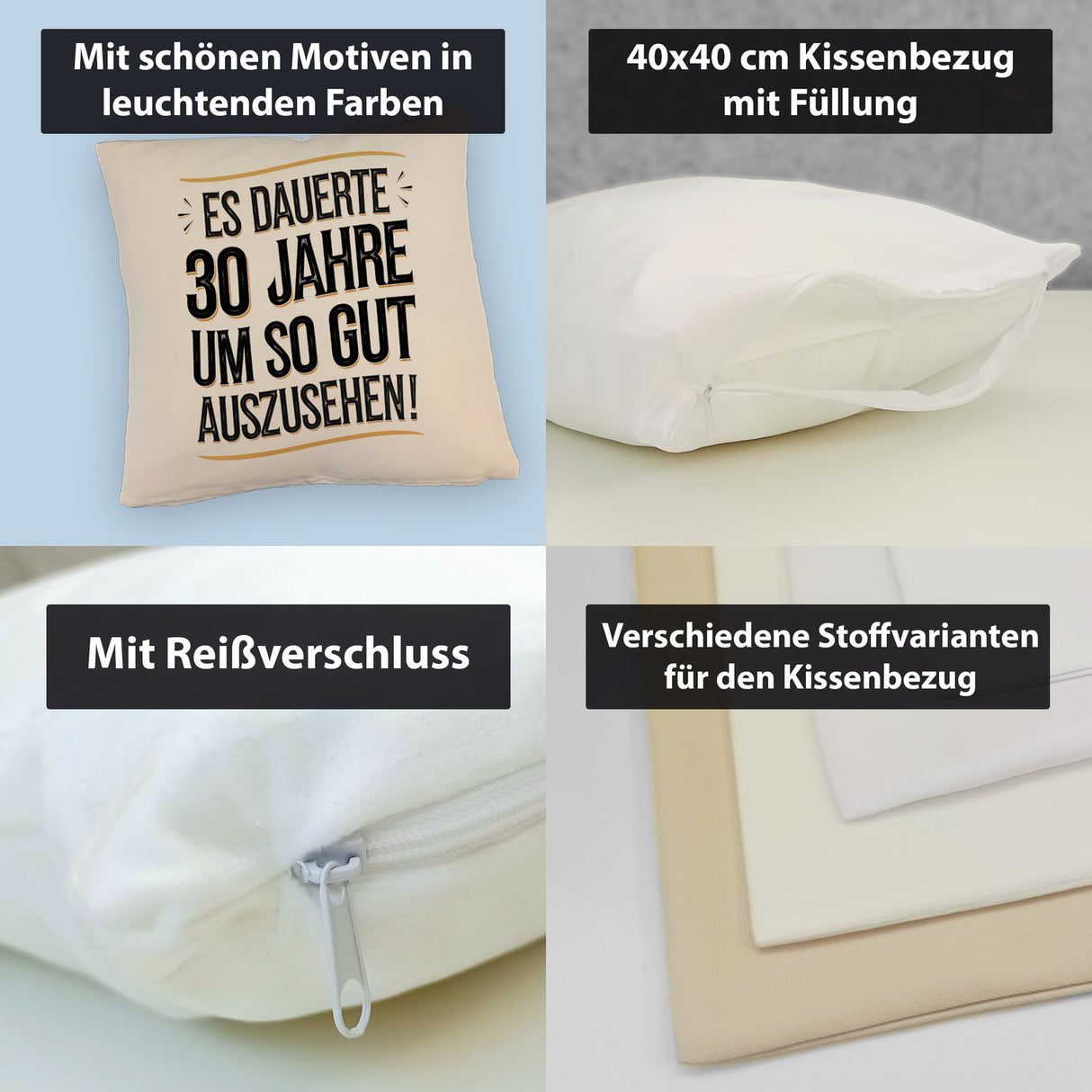 Es dauerte 30 Jahre Retro Kissen mit Spruch