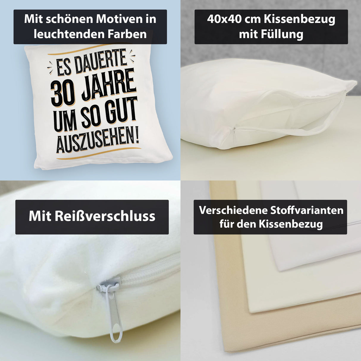Es dauerte 30 Jahre Retro Kissen mit Spruch