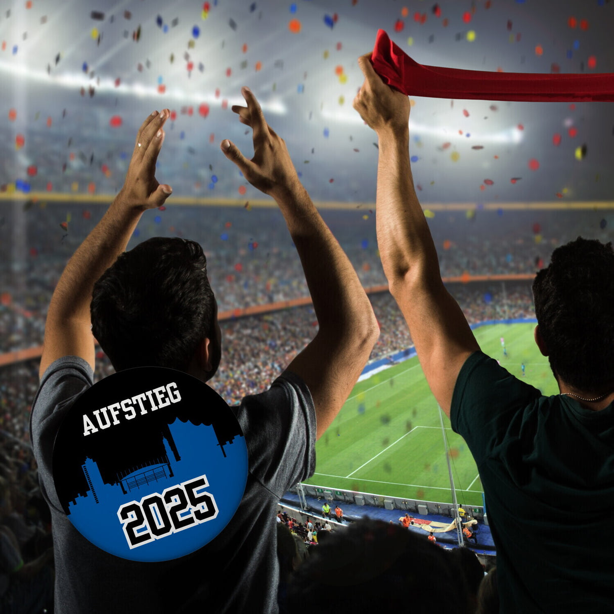 Hamburg Skyline Aufstieg 2025 Magnet für Fußballfans