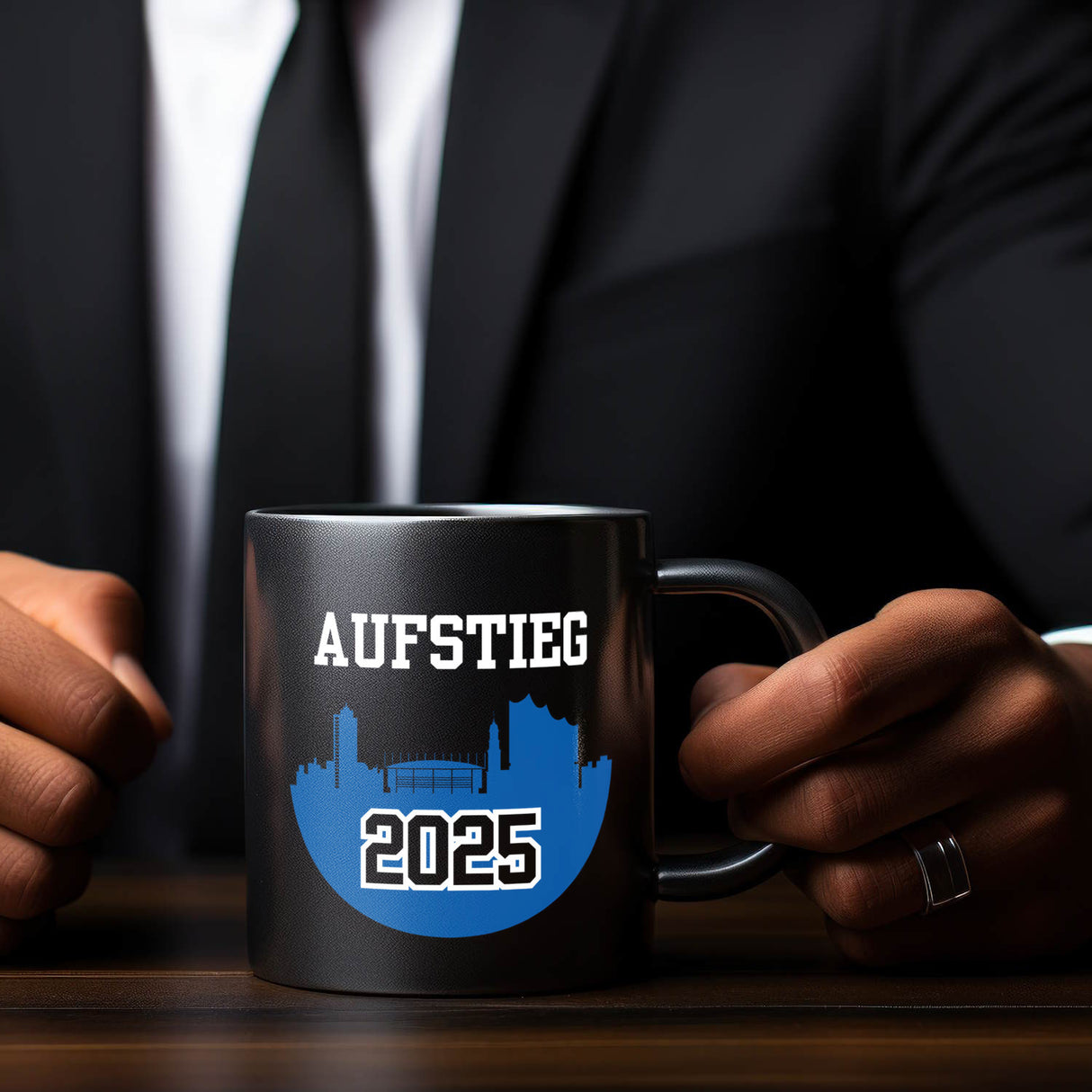 Hamburg Skyline Aufstieg 2025 Tasse für Fußballfans