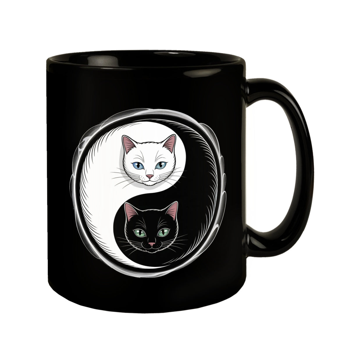 Katzen Yin und Yang Tasse für Katzenliebhaber