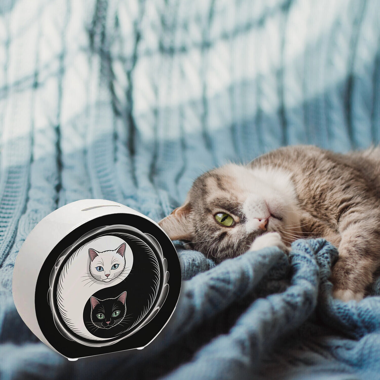 Katzen Yin und Yang Spardose für Katzenliebhaber