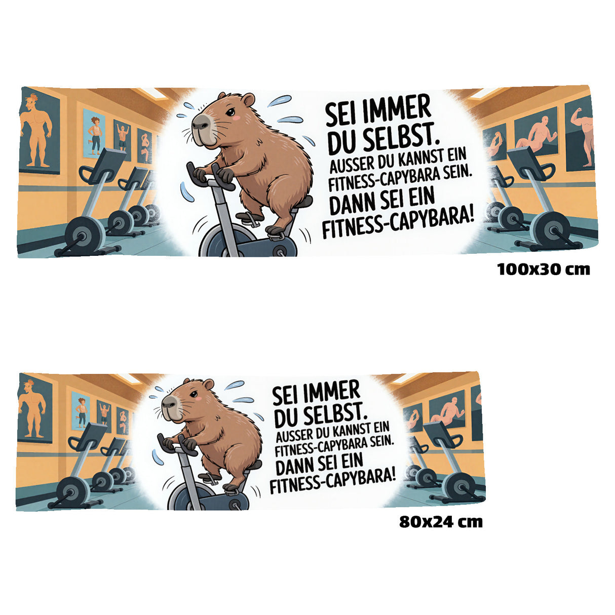 Sei ein Fitness-Capybara Eishandtuch mit lustigem Spruch