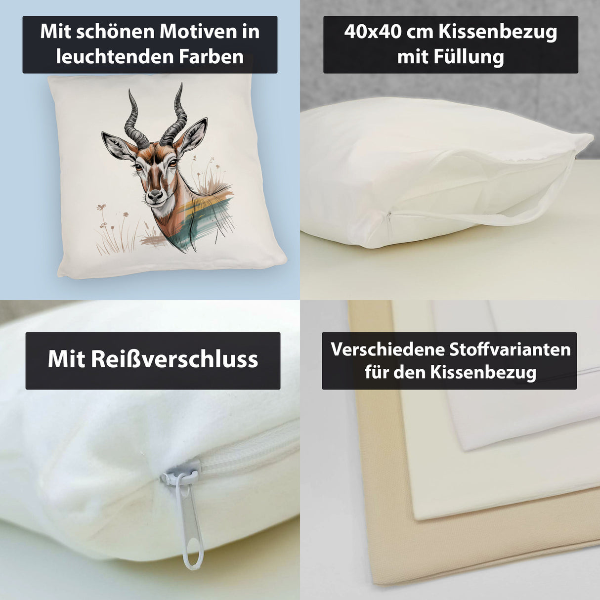 Anmutige Antilope Kissen für Wildnis-Fans
