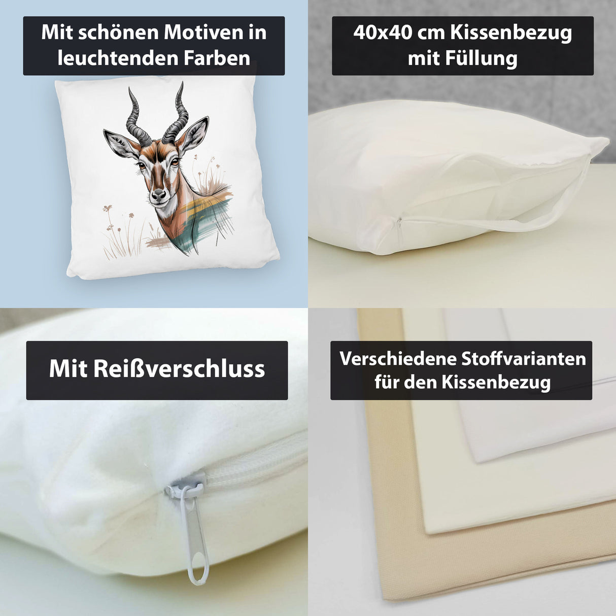Anmutige Antilope Kissen für Wildnis-Fans