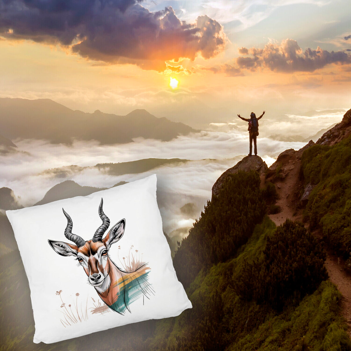 Anmutige Antilope Kissen für Wildnis-Fans