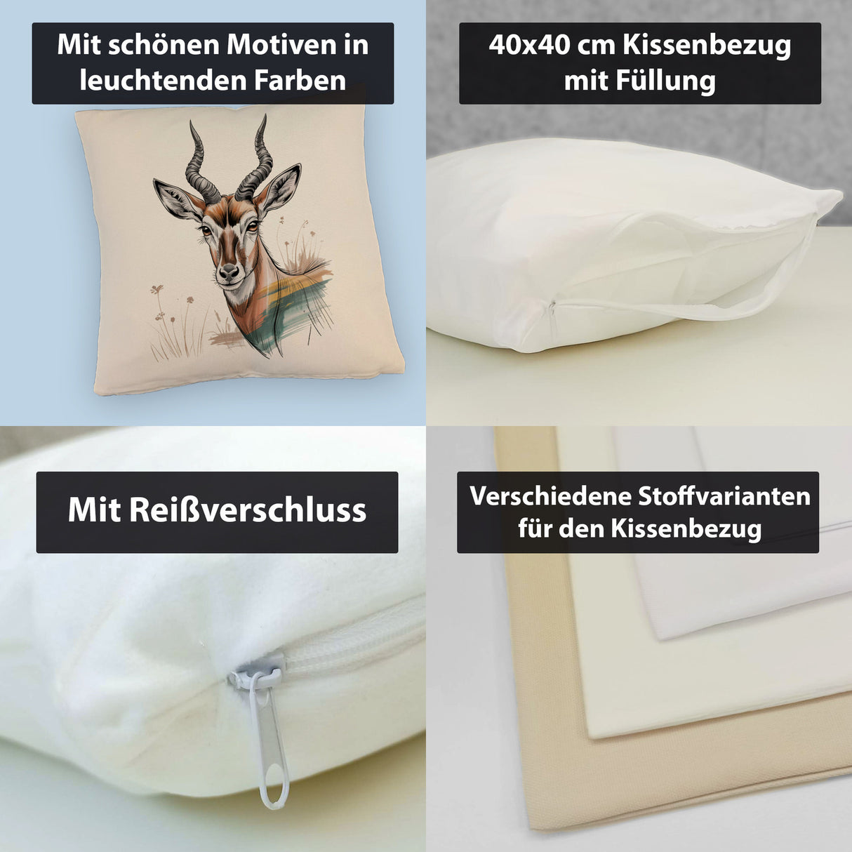 Anmutige Antilope Kissen für Wildnis-Fans