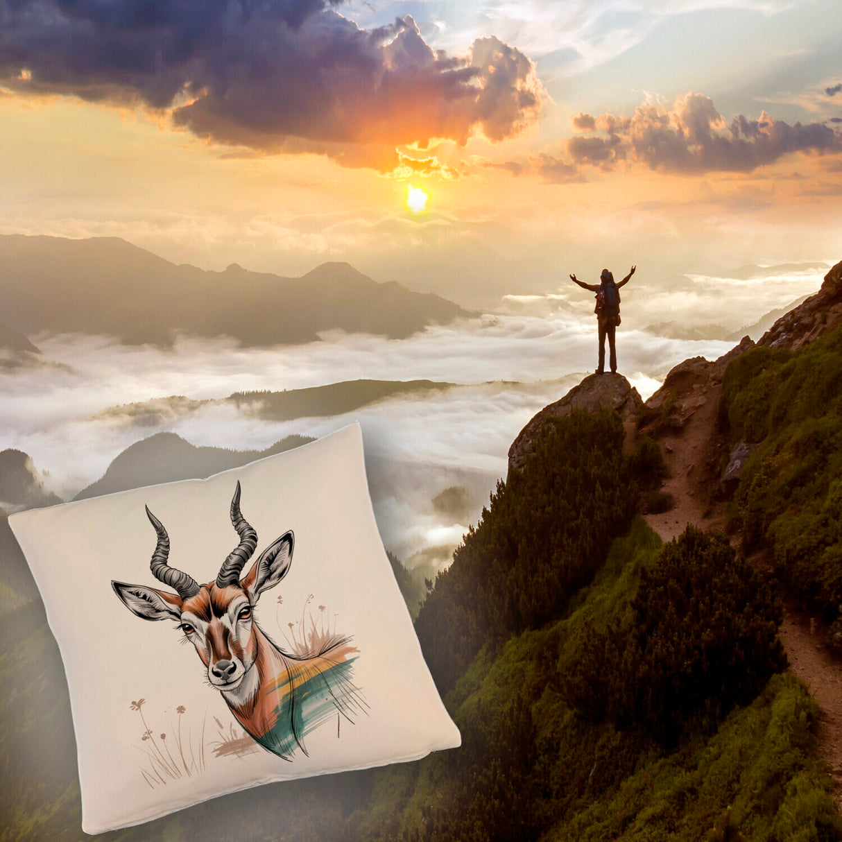 Anmutige Antilope Kissen für Wildnis-Fans