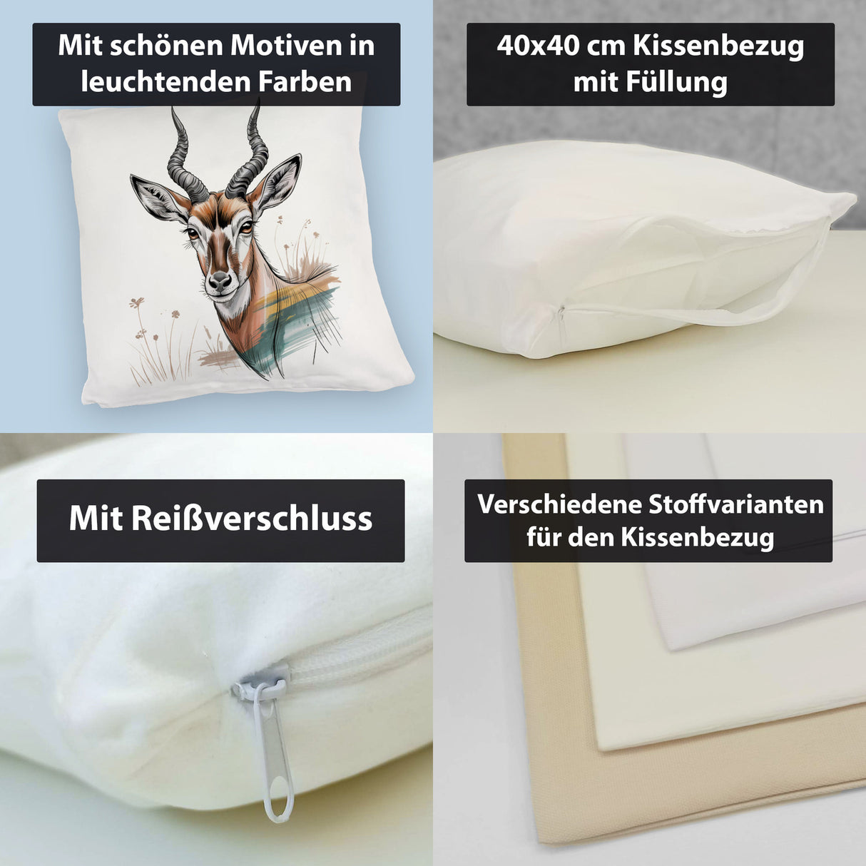 Anmutige Antilope Kissen für Wildnis-Fans