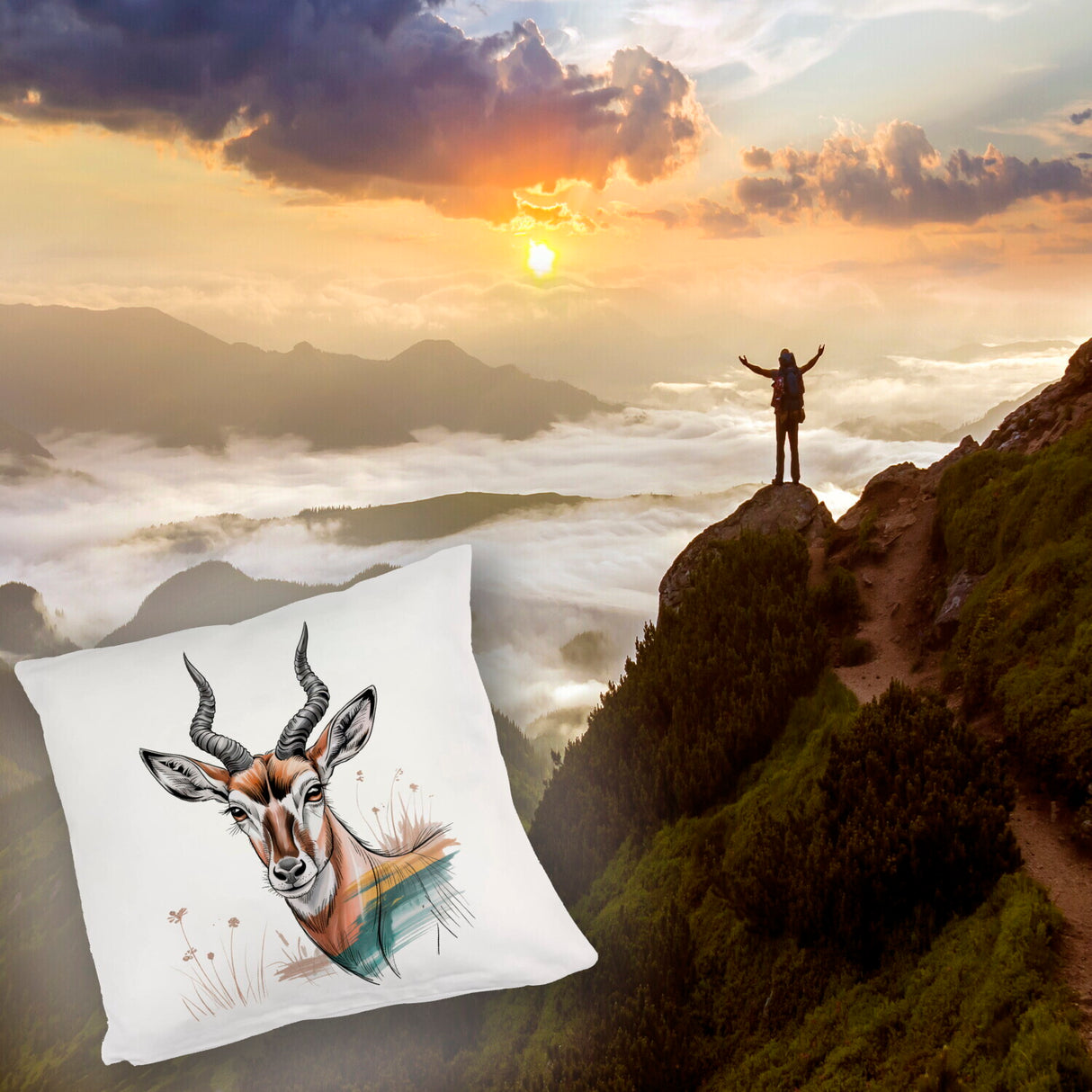 Anmutige Antilope Kissen für Wildnis-Fans