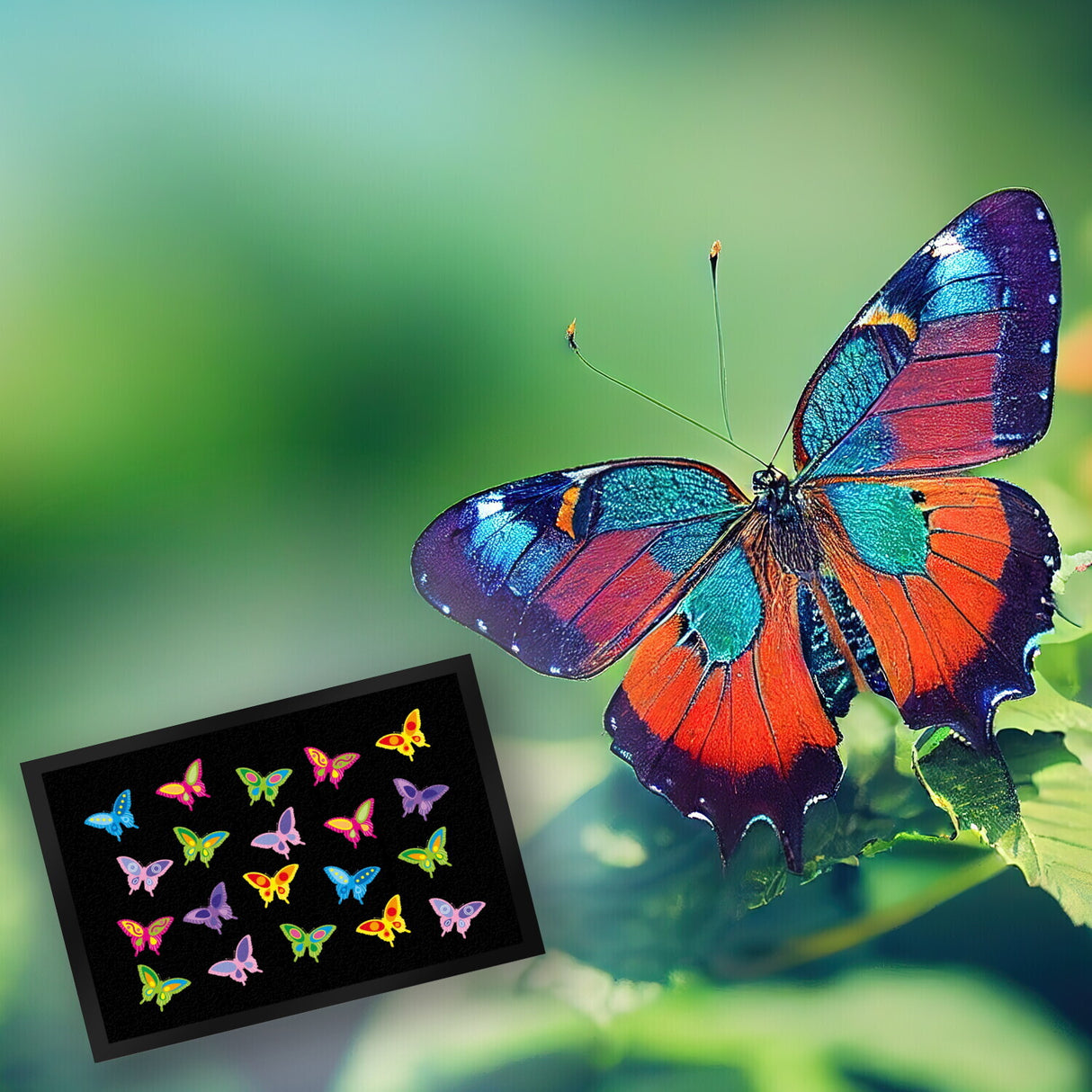 Schmetterling Fußmatte in 35x50 cm
