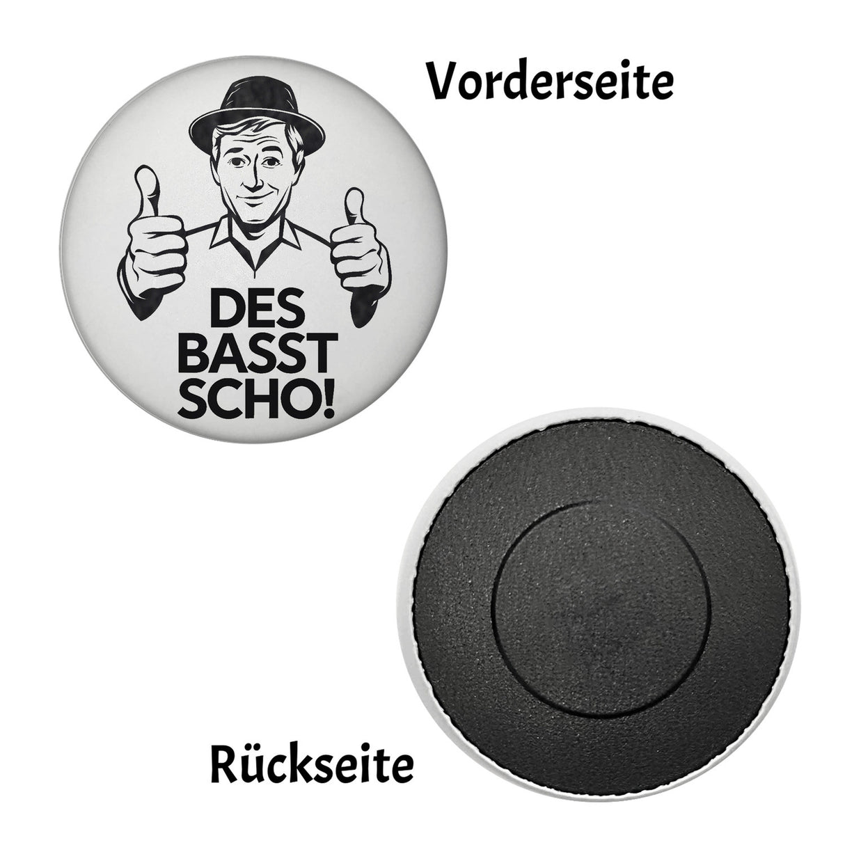 Mann mit Daumen hoch Des basst scho Magnet