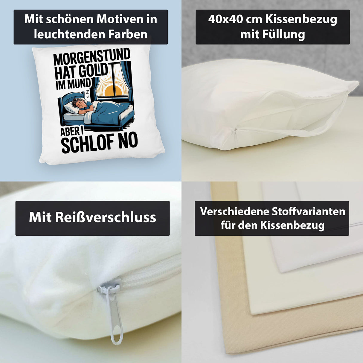 Morgenstund hat Gold im Mund, I schlof no Kissen Schlafende Person