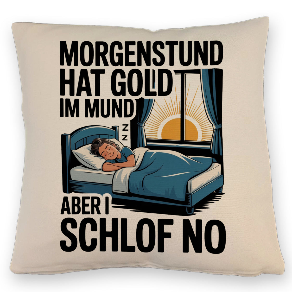 Morgenstund hat Gold im Mund, I schlof no Kissen Schlafende Person