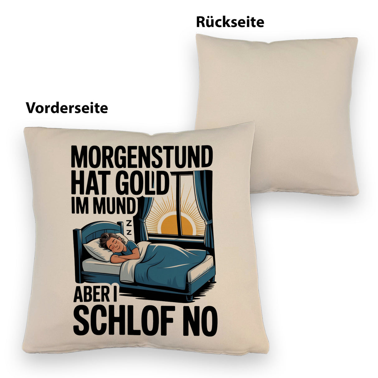 Morgenstund hat Gold im Mund, I schlof no Kissen Schlafende Person