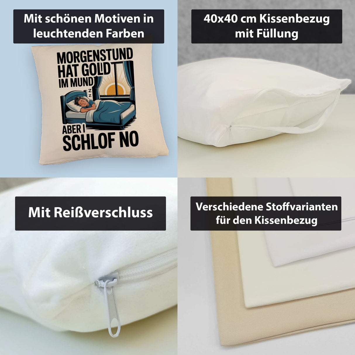 Morgenstund hat Gold im Mund, I schlof no Kissen Schlafende Person