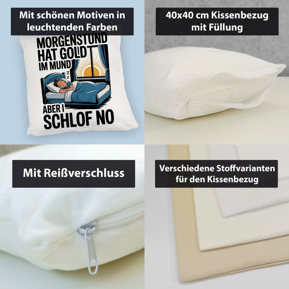 Morgenstund hat Gold im Mund, I schlof no Kissen Schlafende Person