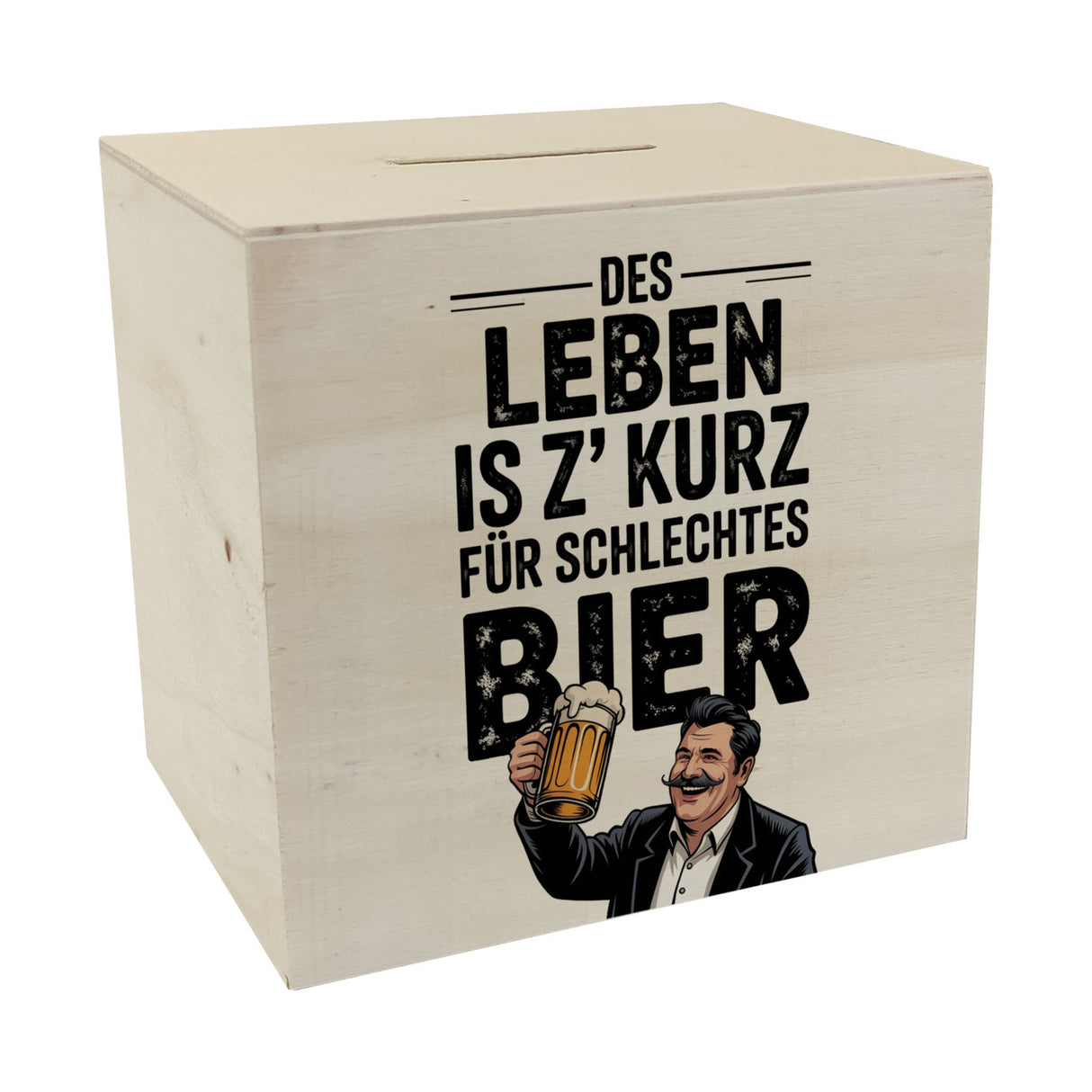 Leben zu kurz für schlechtes Bier Spardose Mann mit Bierkrug