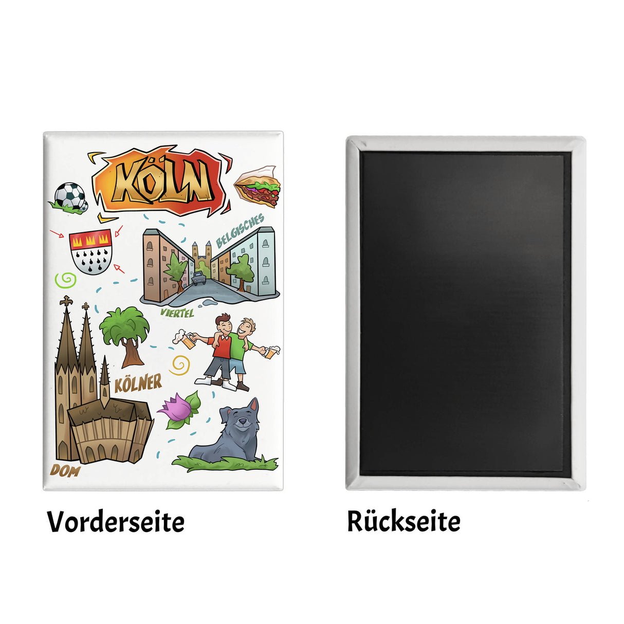 Köln Pop Art Comic Souvenir Magnet - Belgisches Viertel