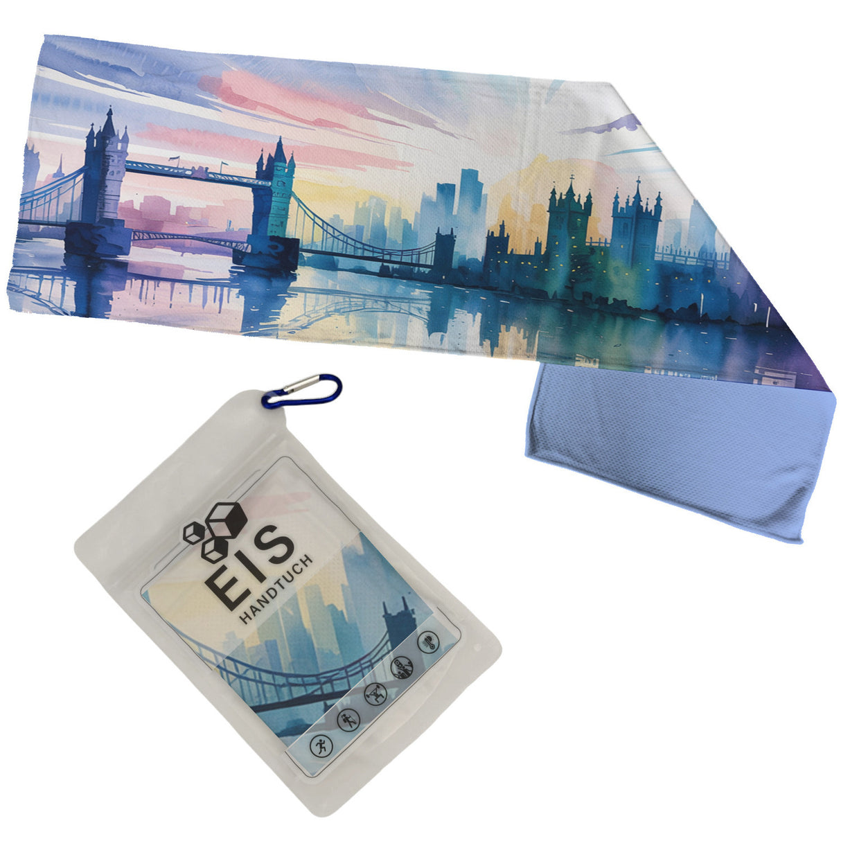 London Skyline Aquarell Eishandtuch für Städtefans