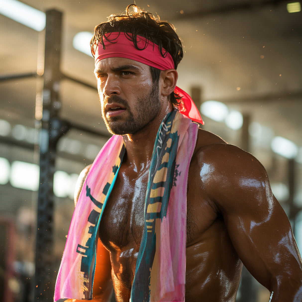 Aquarell Berliner Skyline Eishandtuch mit Berlin Schriftzug