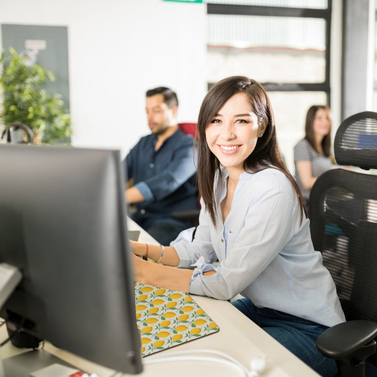 Zitronen Schreibtischunterlage 69x31cm XXL Mauspad