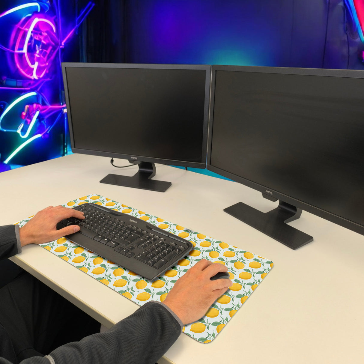 Zitronen Schreibtischunterlage 69x31cm XXL Mauspad