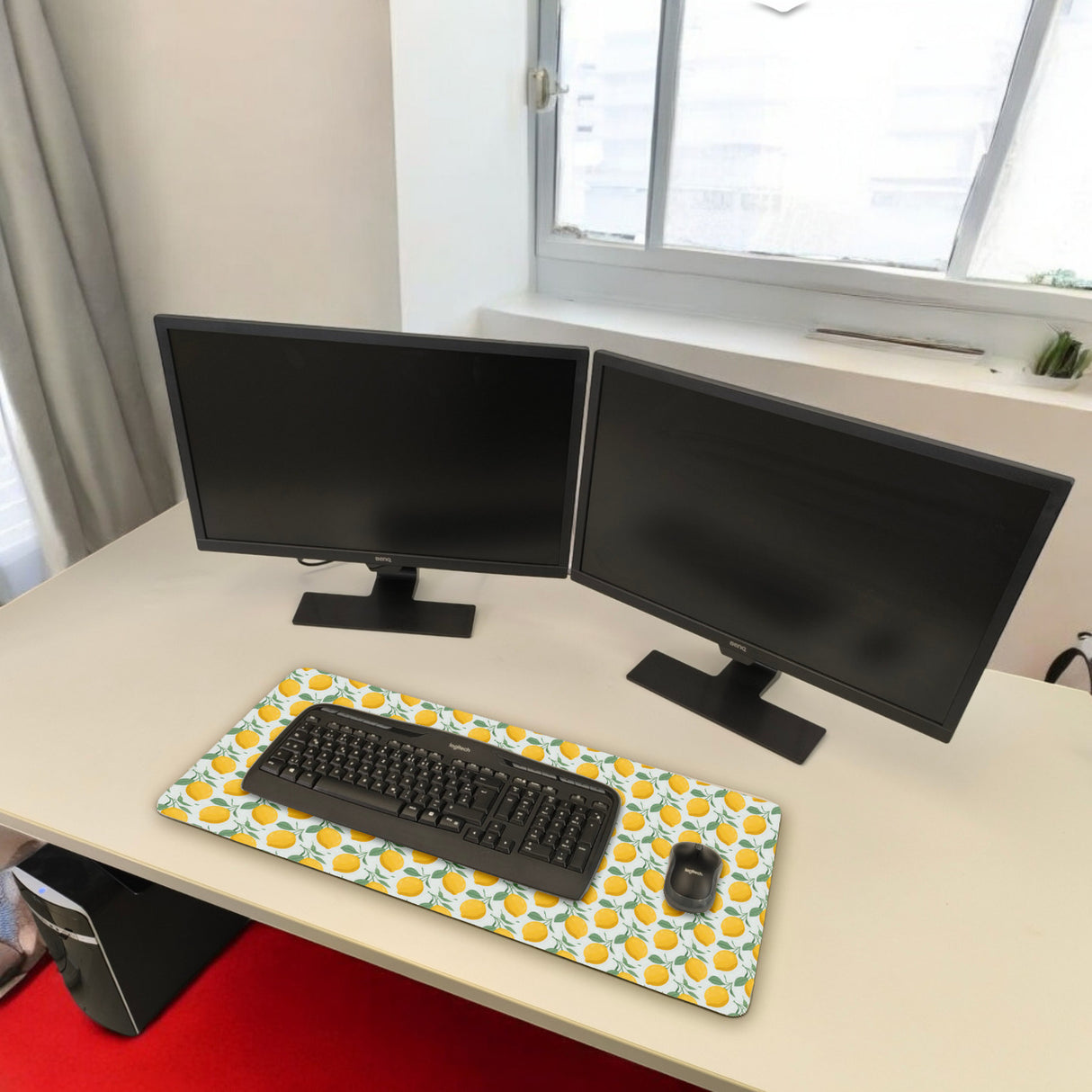 Zitronen Schreibtischunterlage 69x31cm XXL Mauspad