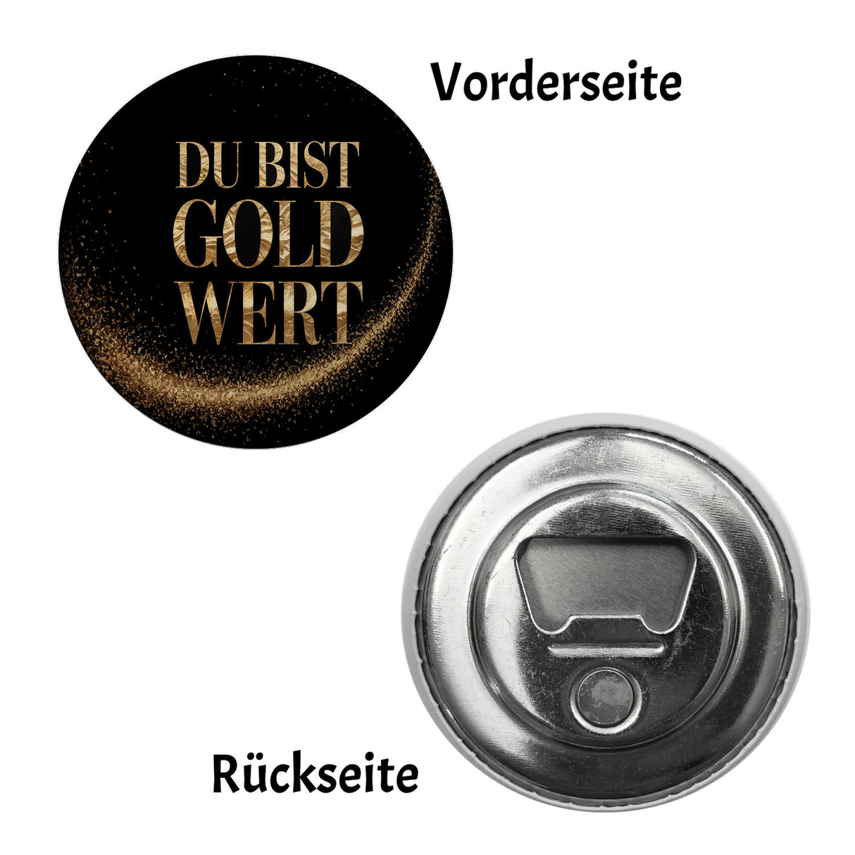 Du bist Gold wert Magnet Goldener Text