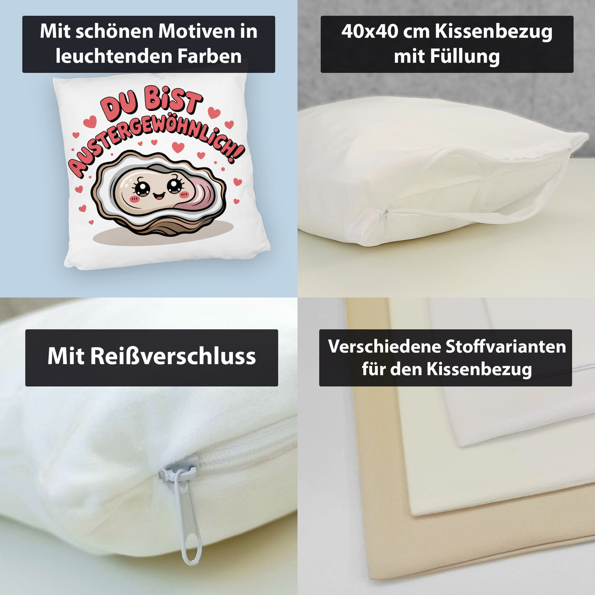 Kawaii Auster Du bist Austergewöhnlich Magnet Kissen