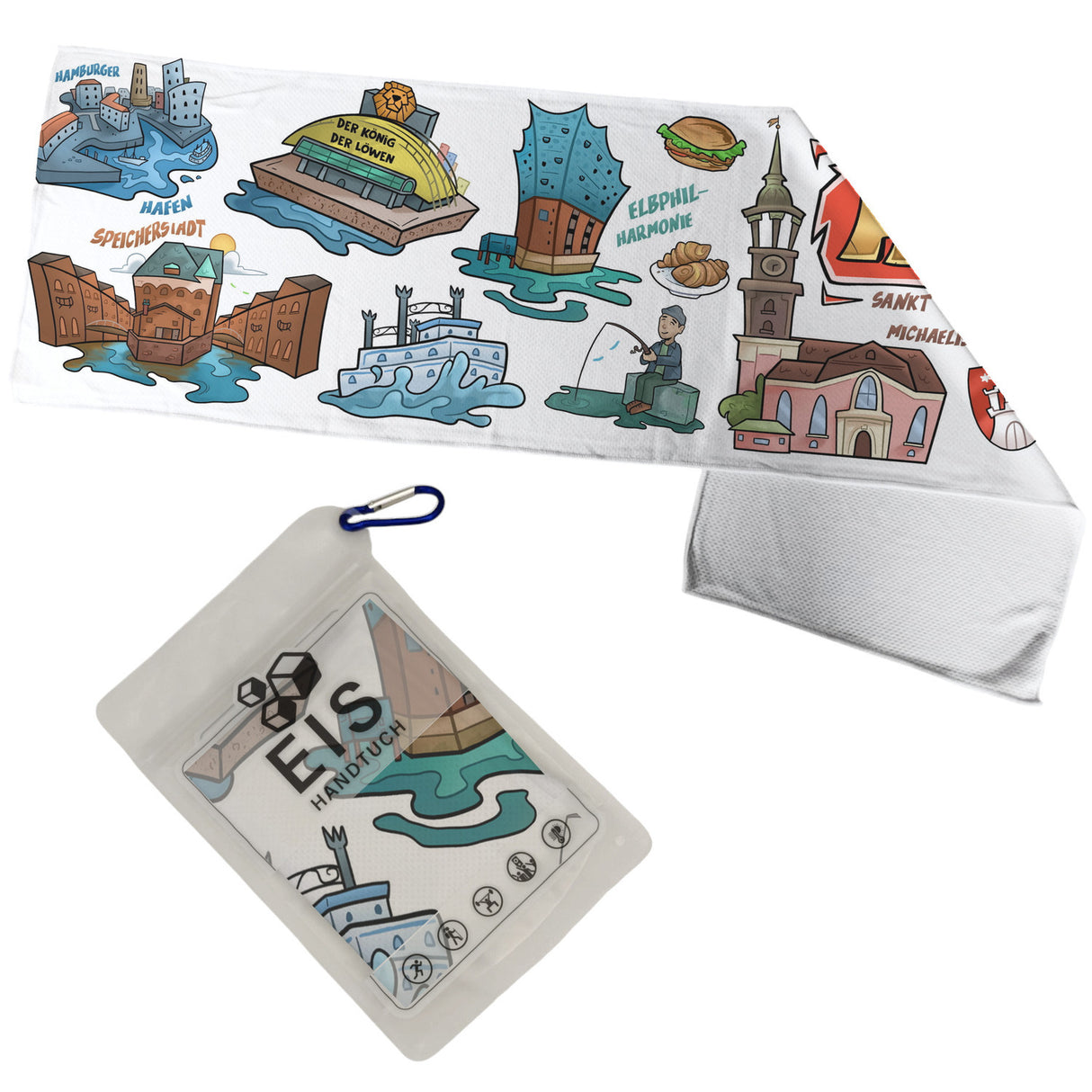 Hamburg Pop Art Comic Eishandtuch