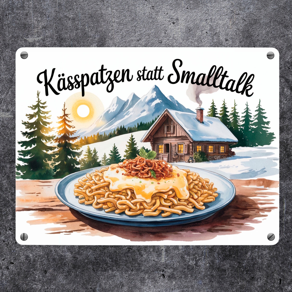 Allgäu Kässpatzen Metallschild in 15x20 cm mit Humor