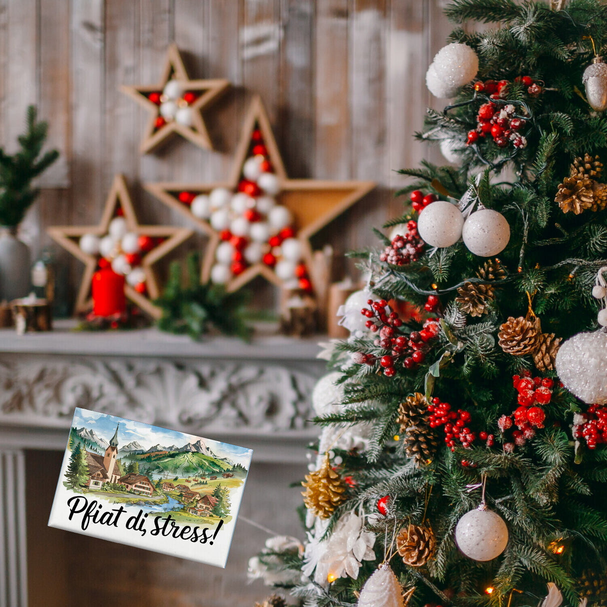 Allgäu Dorf Souvenir Souvenir Magnet Pfiat di, Stress!