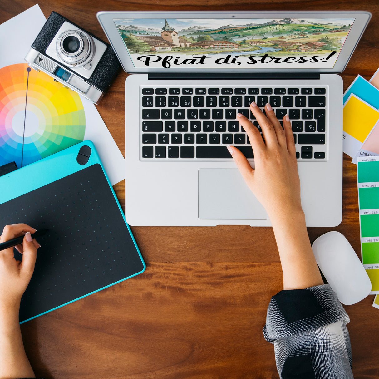 Allgäu Dorf Souvenir Souvenir Magnet Pfiat di, Stress!