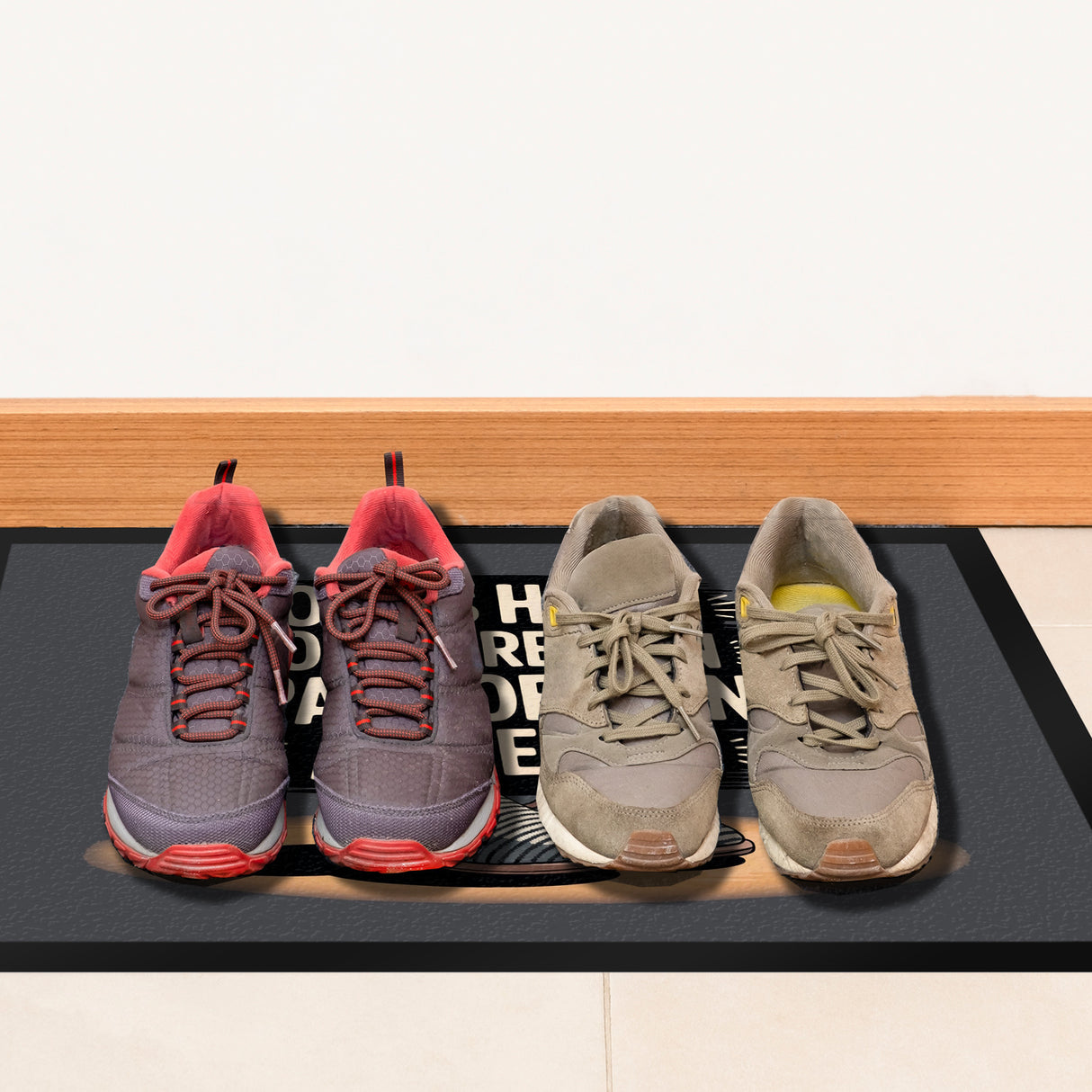 Omas Haus, Omas Regeln Pantoffeln anziehen im Vintage-Stil Fußmatte in 35x50 cm