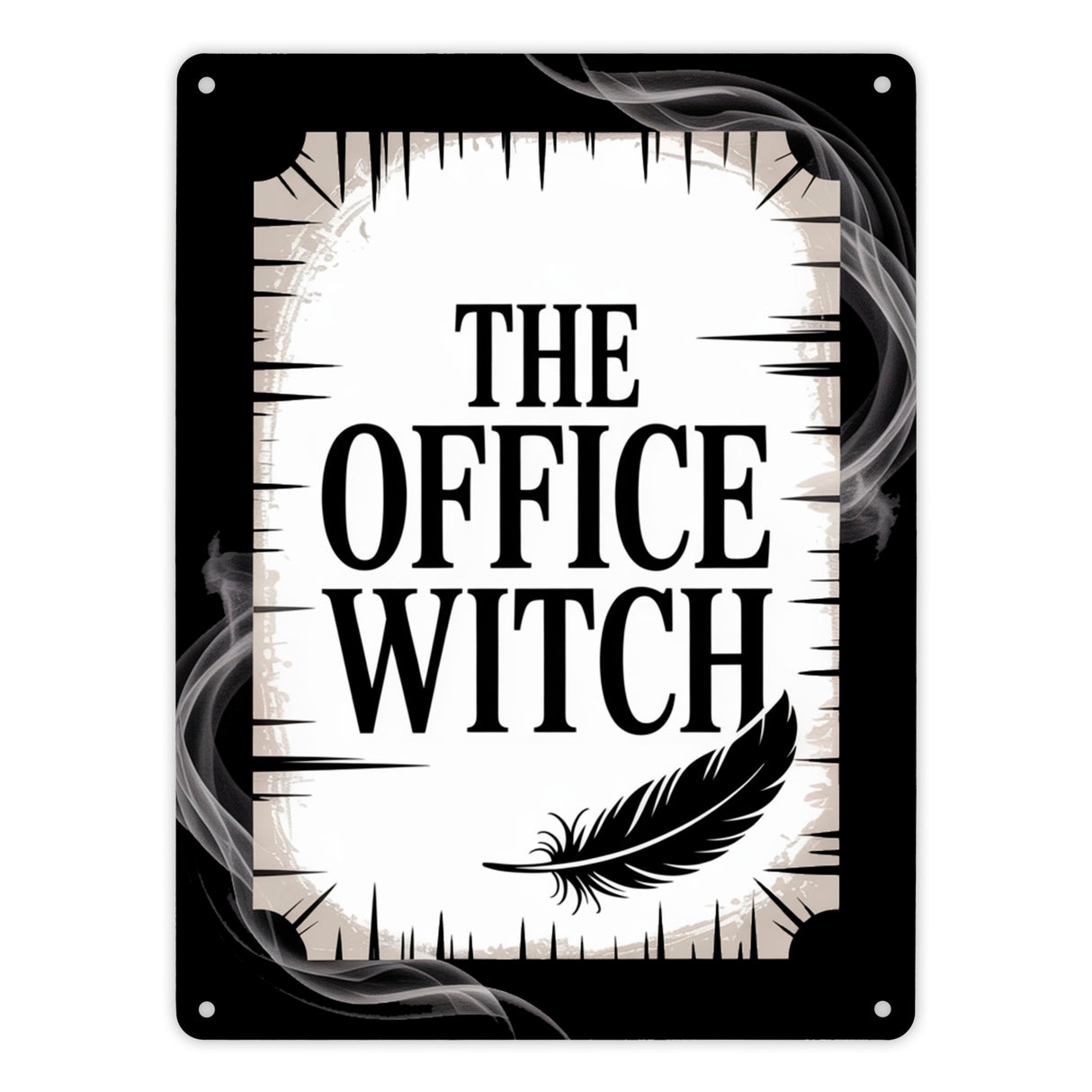 The Office Witch - Metallschild in 15x20 cm mit Mystik-Design