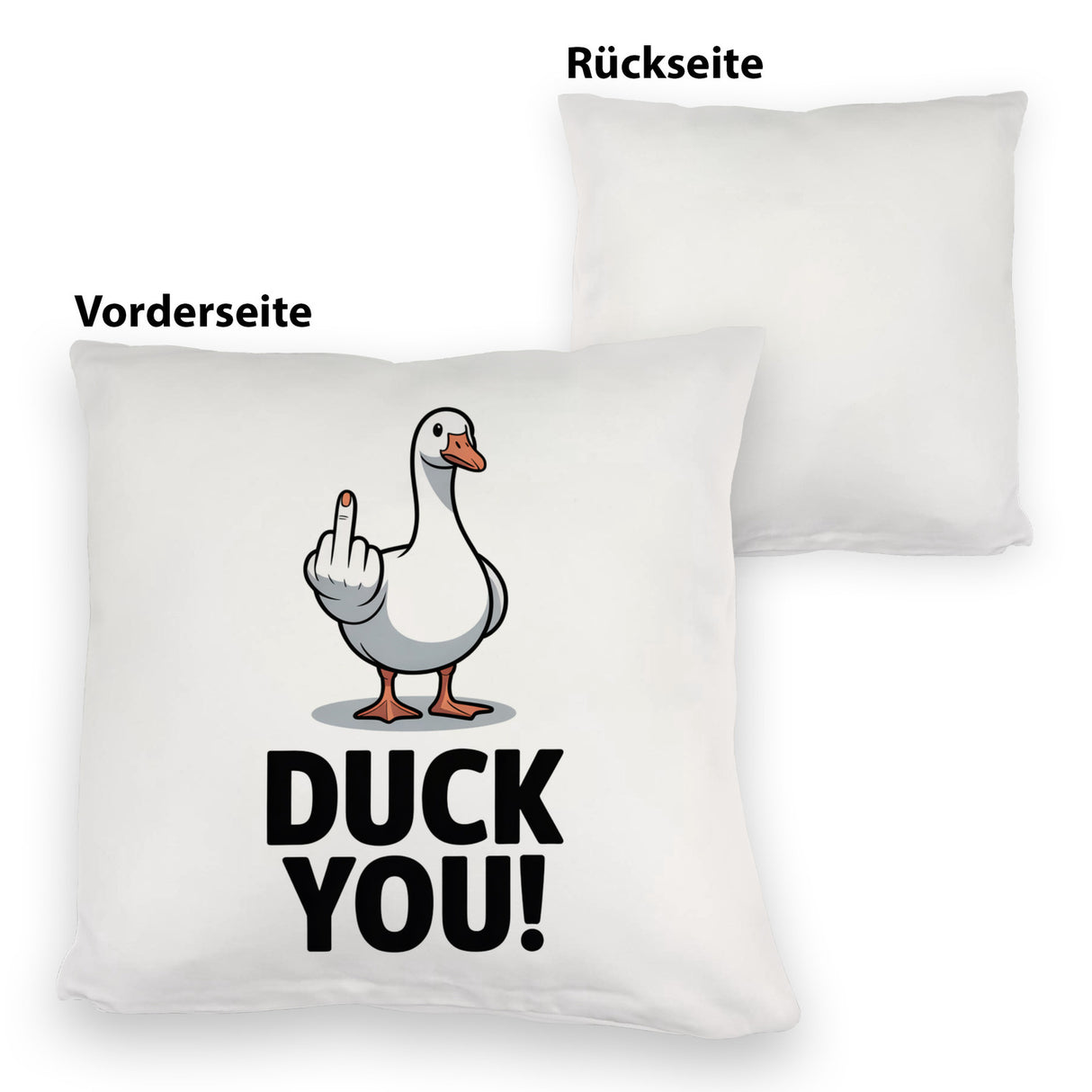 Gans zeigt Mittelfinger DUCK YOU! Kissen