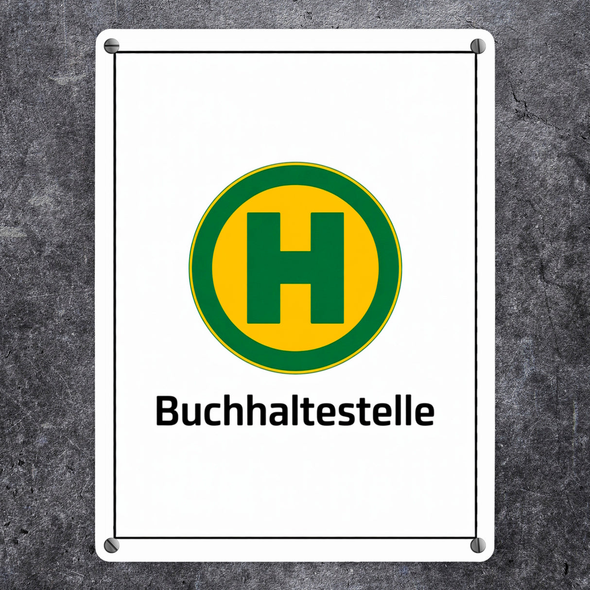 Haltestelle Metallschild in 15x20 cm - Buchhaltestelle für Leseratten und Bücherschränke