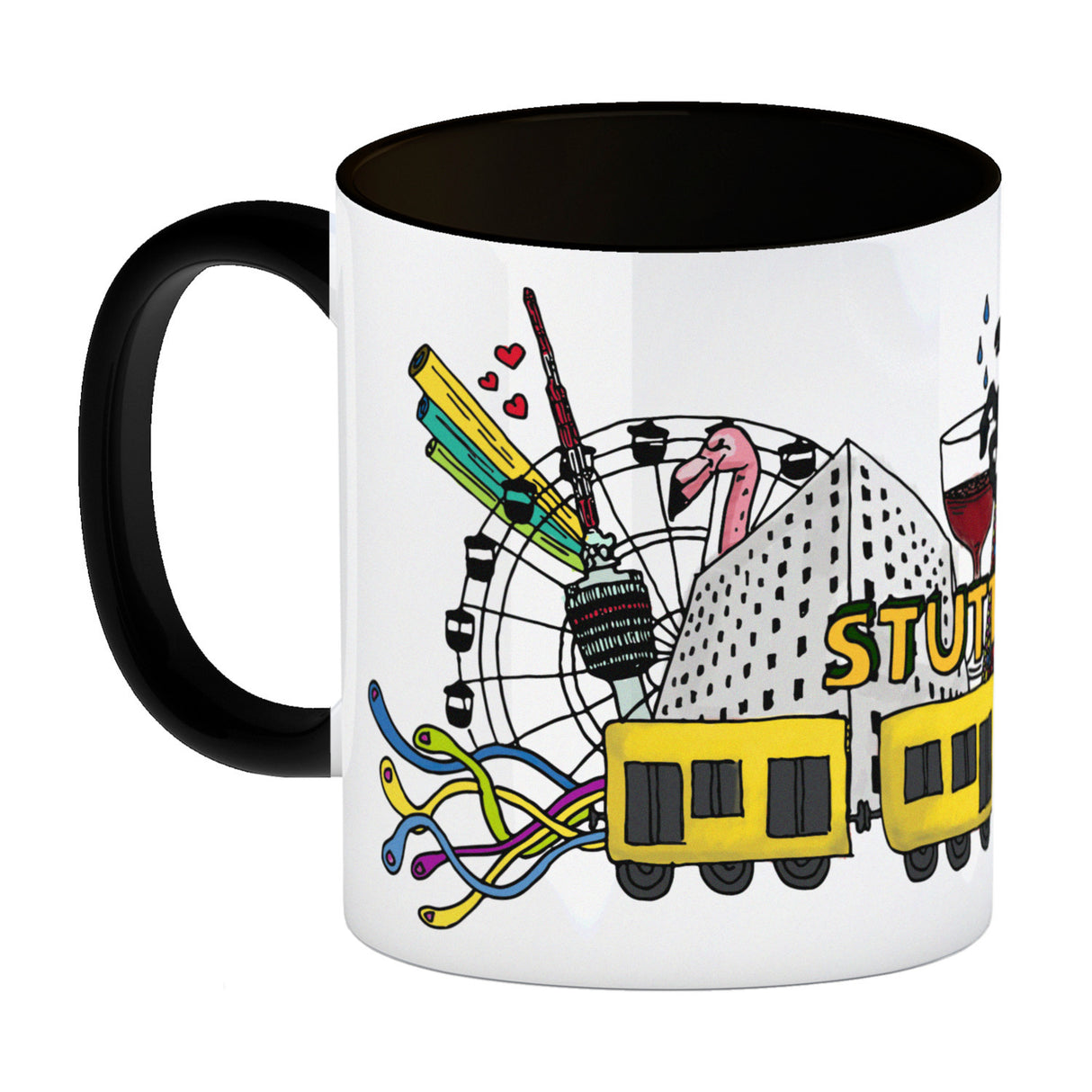 Wimmelgrafik Stuttgart Kaffeebecher