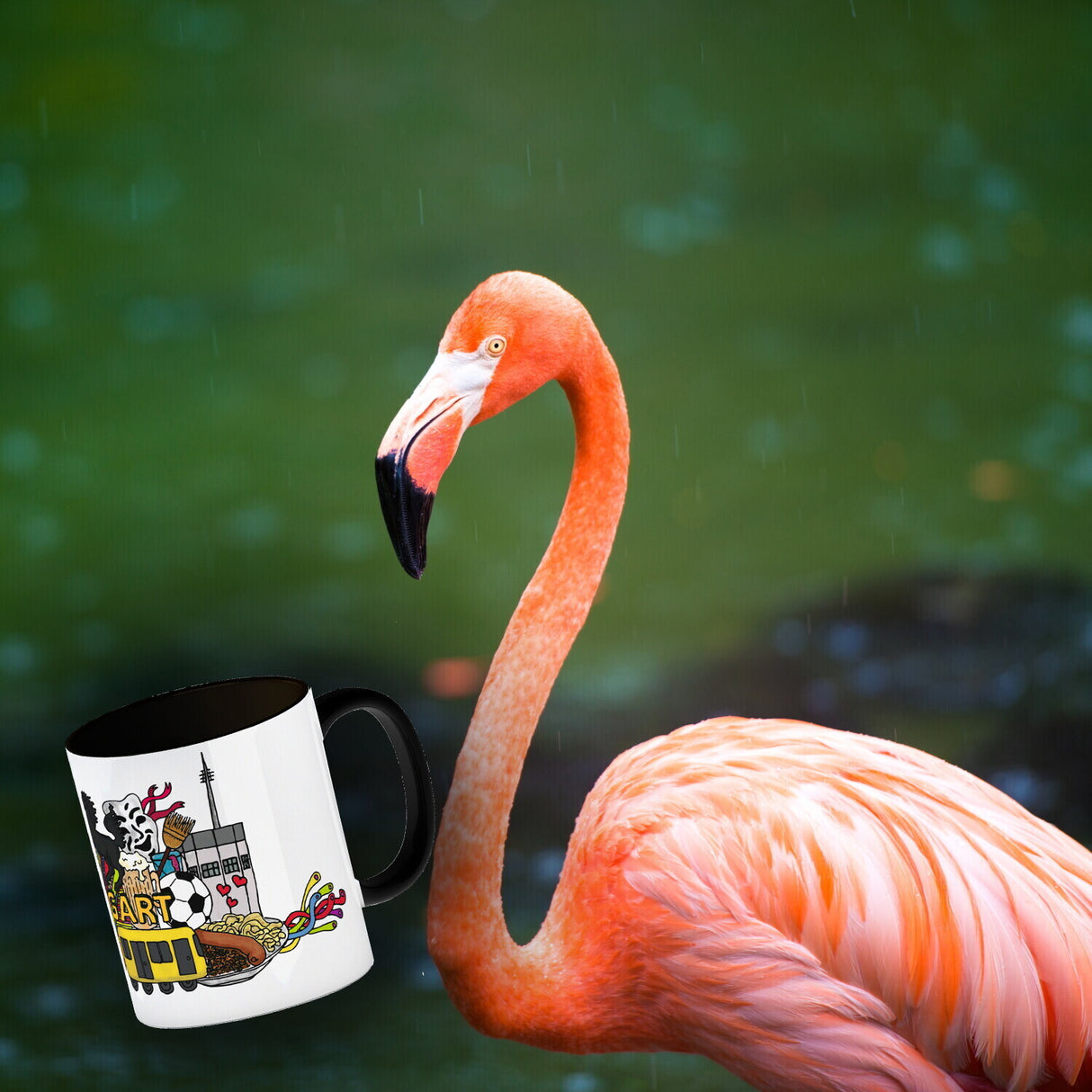 Wimmelgrafik Stuttgart Kaffeebecher