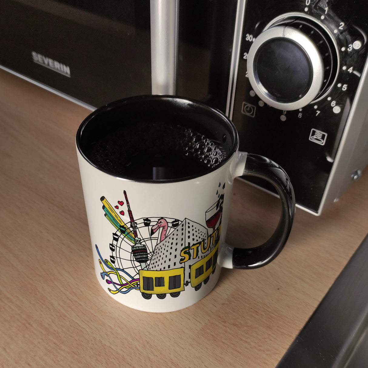 Wimmelgrafik Stuttgart Kaffeebecher