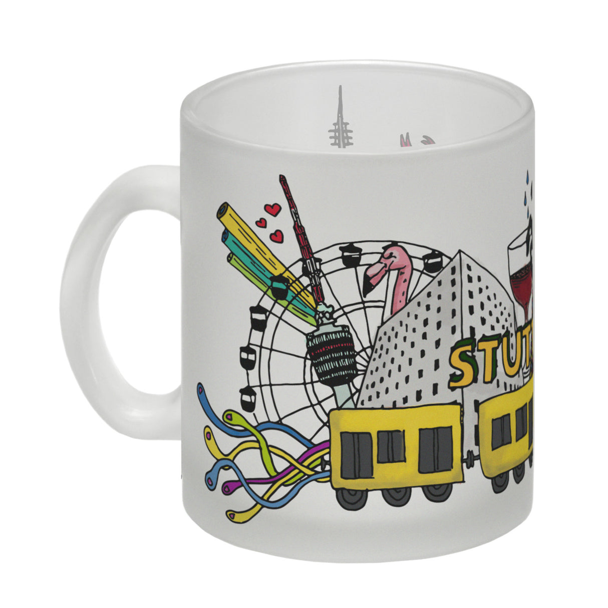 Wimmelgrafik Stuttgart Kaffeebecher