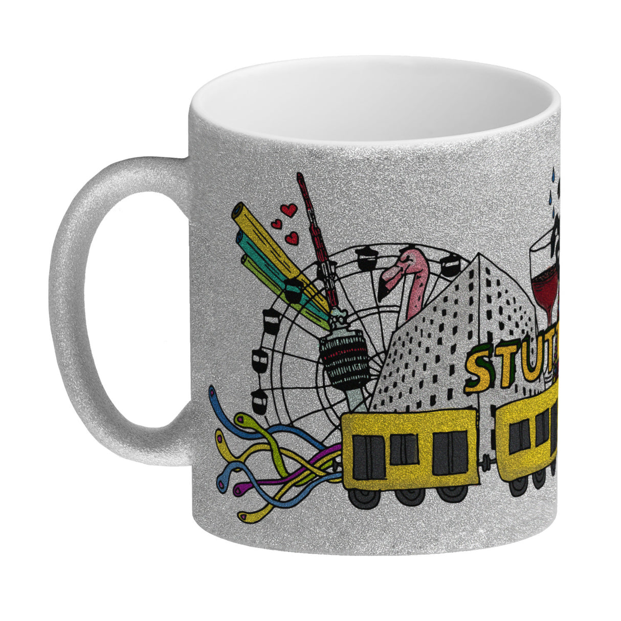 Wimmelgrafik Stuttgart Kaffeebecher